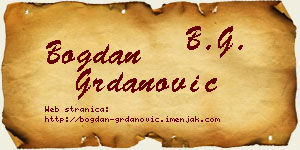 Bogdan Grdanović vizit kartica